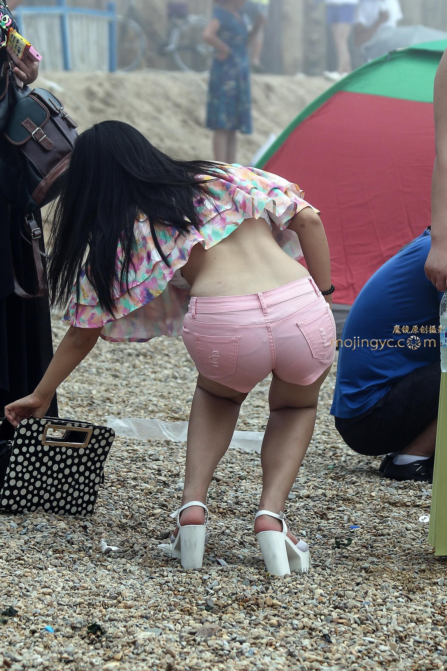 长发热裤，时尚妹