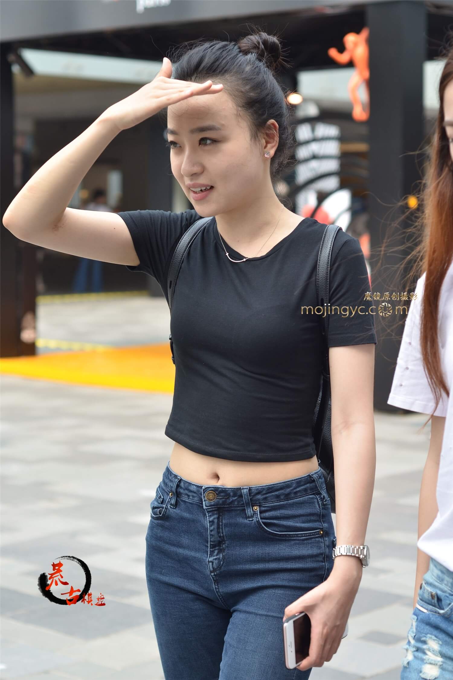 牛仔胸衣漏脐装