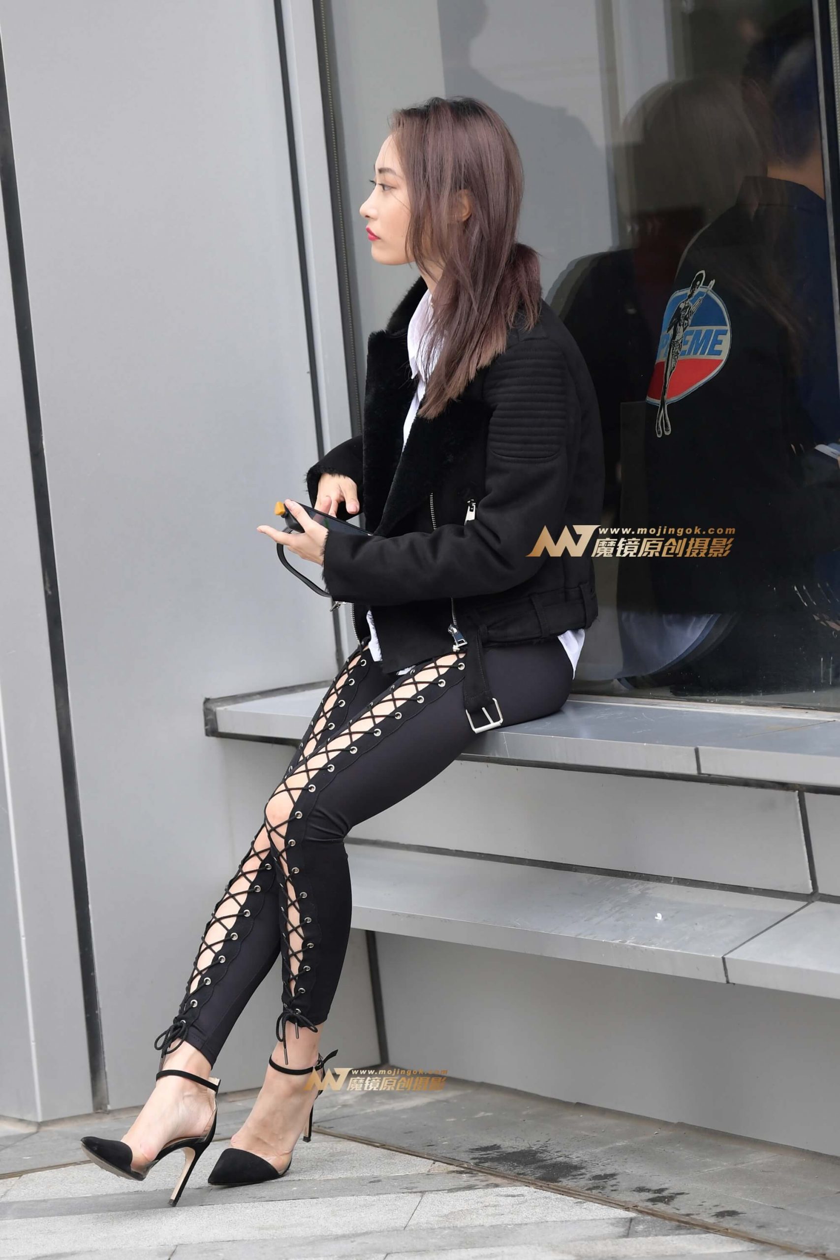 极品黑裤高跟时尚美女