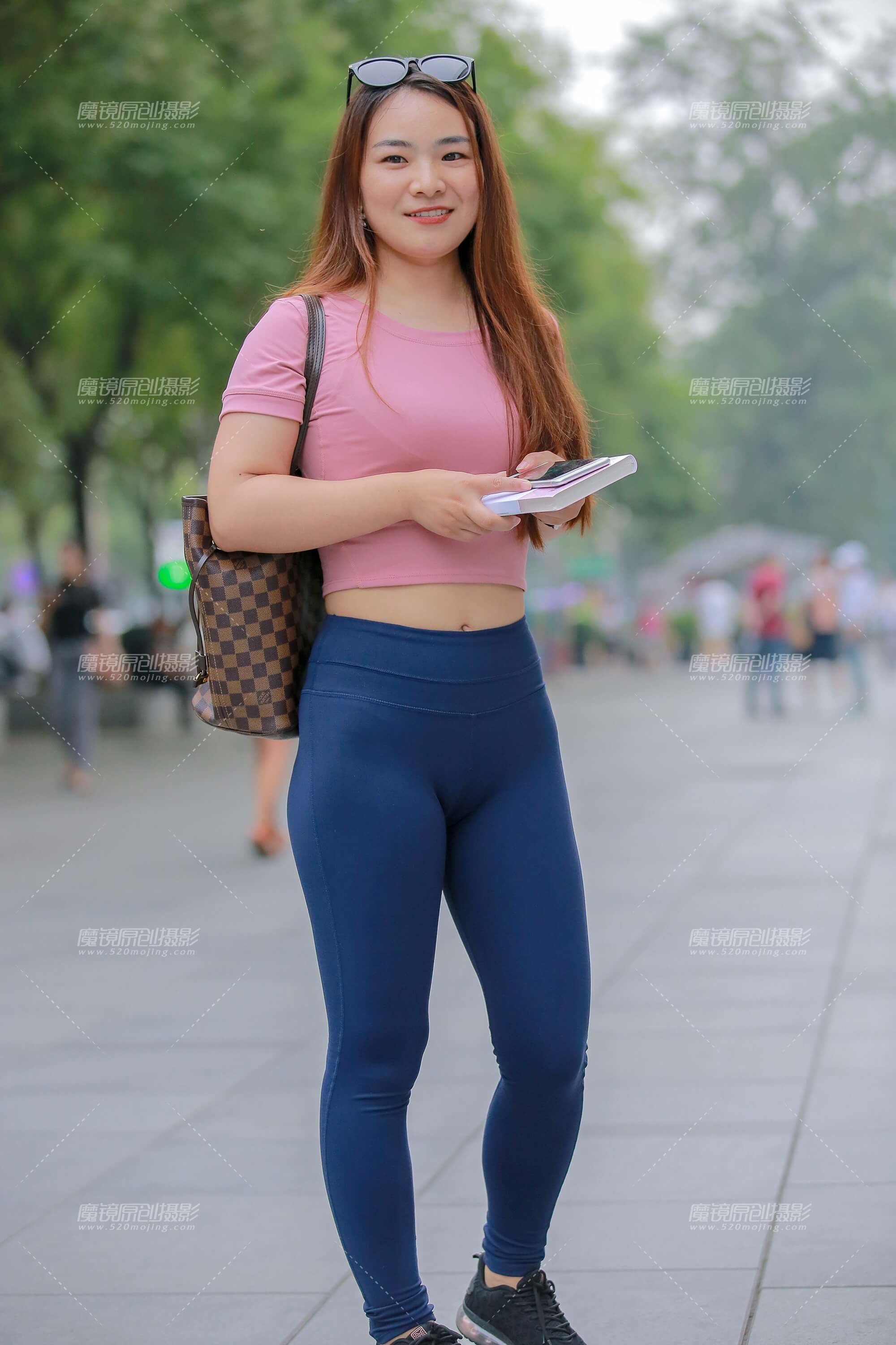 深蓝瑜伽裤