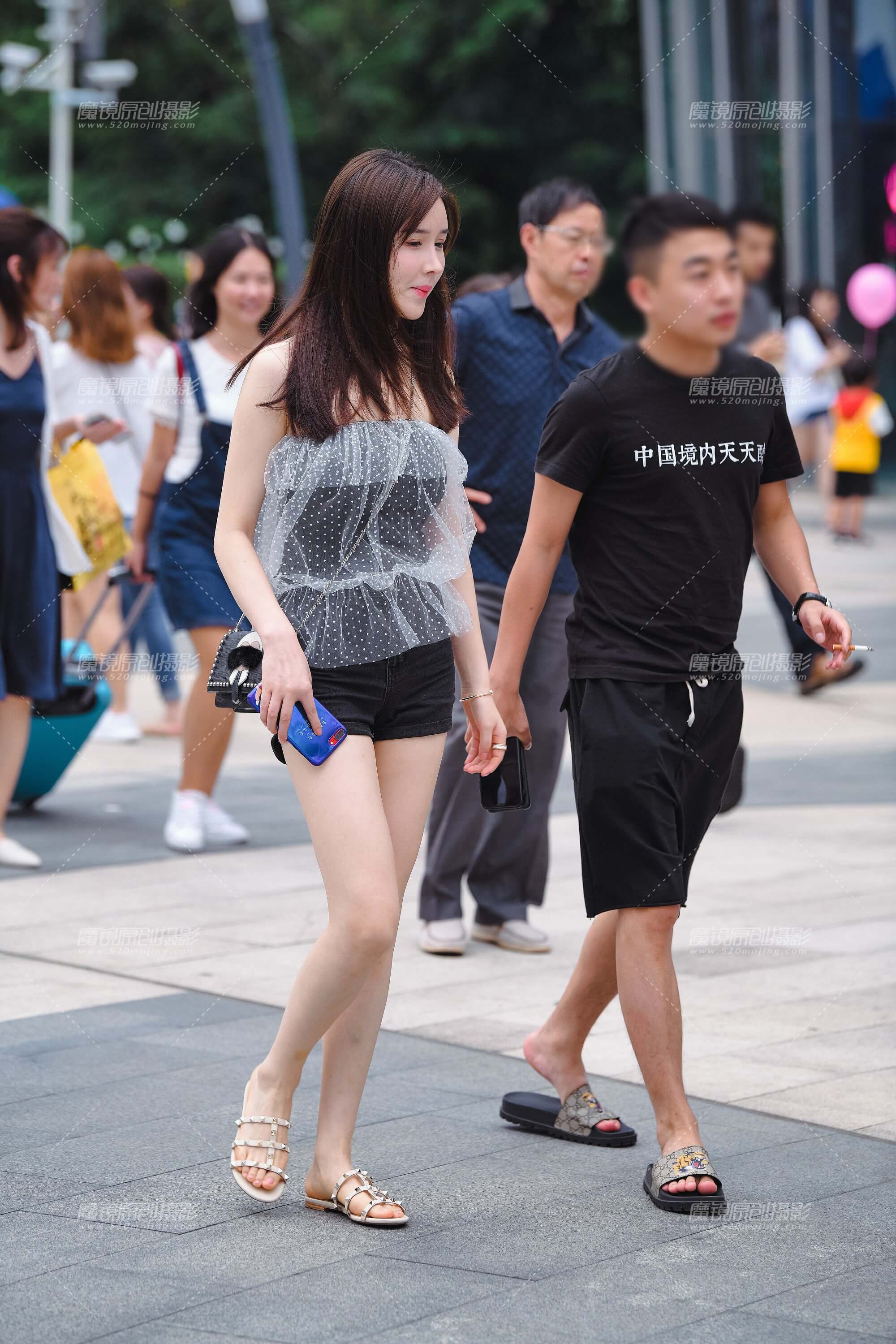 裹胸热裤美腿